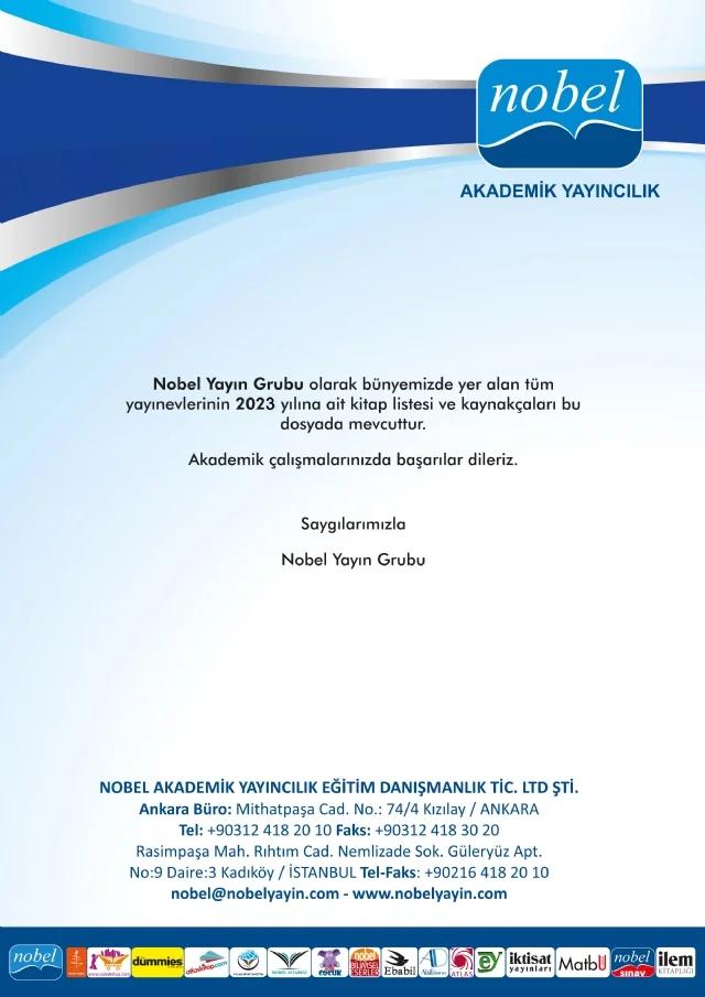 2023 - NOBEL YAYIN GRUBU - AKADEMİK KAYNAKÇA