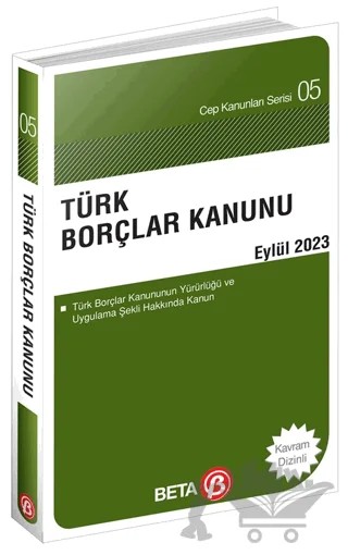 Türk Borçlar Kanunu - Eylül 2023 – Kolektif – Beta Yayınevi kitap kapağı