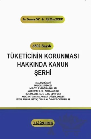 Tüketicinin Korunması Hakkında Kanun Şerhi – Ali Ulaş Berk, Osman Oy – Platon Hukuk kitap kapağı