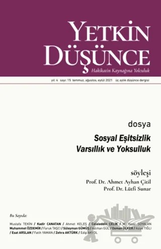 Yetkin Düşünce Sayı 15 - Sosyal Eşitsizlik - Varsıllık ve Yoksulluk – Kolektif – Yetkin Düşünce Dergisi kitap kapağı