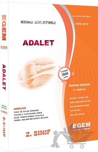 2. Sınıf Adalet - Güncel Konu Anlatımlı Soru Bankası (Bahar Dönemi) – Kolektif – Egem Eğitim Yayınları kitap kapağı