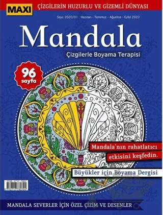 Maxi Mandala Çizgilerle Boyama Terapisi 1 – Kolektif – Maxi Yayıncılık kitap kapağı