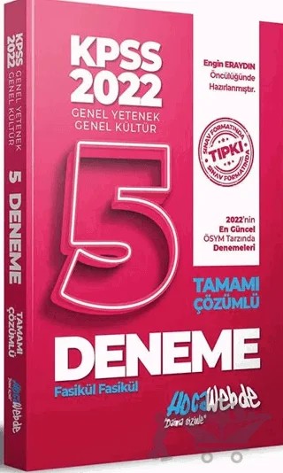 2022 KPSS Genel Yetenek Genel Kültür Tamamı Çözümlü 5 Fasikül Deneme Sınavı – Kolektif – HocaWebde Yayınları kitap kapağı