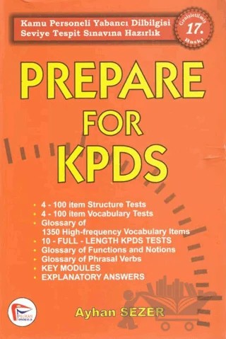Prepare For KPDS – Ayhan Sezer – Pelikan Tıp Teknik Yayıncılık kitap kapağı