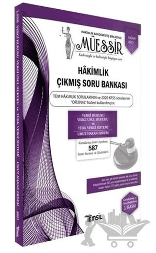 Müessir Adli-İdari Hakimlik Çıkmış Soru Bankası ve Çözümleri Vergi Hukuku Vergi Usul Hukuku ve Türk Vergi Sistemi – Umut Hakan Erdem – Temsil Kitap kitap kapağı