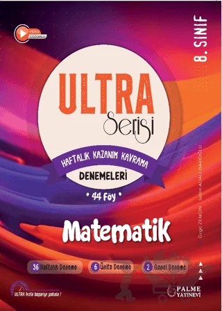 Ultra Serisi 8. Sınıf Matematik Deneme Kitabı (44 Föy) – Özge Zengin, Selen Adalı Bakıoğlu – Palme Yayınları kitap kapağı