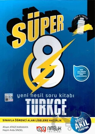 8. Sınıf Yeni Nesil Türkçe Soru Kitabı – Haşim Arda Sindel – Nitelik Yayınları - Bayilik kitap kapağı