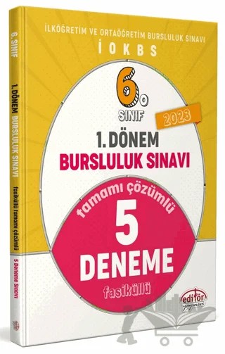 6. Sınıf 1. Dönem Bursluluk Sınavı Tamamı Çözümlü 5 Deneme Sınavı – Kolektif – Editör Yayınevi kitap kapağı
