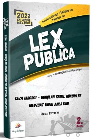 Lex Publica Hakimlik Ceza Hukuku, Borçlar Hukuku Genel Hükümler Mevzuat Konu Anlatımı – Ozan Erdem – Dizgi Kitap kitap kapağı