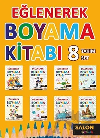 Eğlenerek Boyama Kitabı (8 Kitap Takım) – Kolektif – Salon Yayınları - Çocuk kitap kapağı