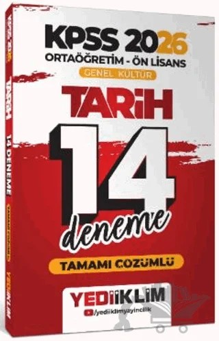 2026 KPSS Ortaöğretim Ön Lisans Genel Kültür Tarih Tamamı Çözümlü 14 Deneme – Kollektif – Yediiklim Yayınları kitap kapağı