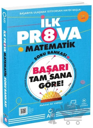 8. Sınıf İlk Prova Matematik Soru Bankası – Mehmet Ali Varışlı – Arı Yayıncılık kitap kapağı
