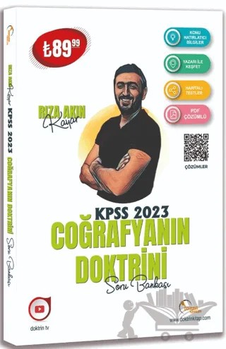 2023 KPSS Coğrafya Soru Bankası – Rıza Akın Kayar – Doktrin Yayınları kitap kapağı