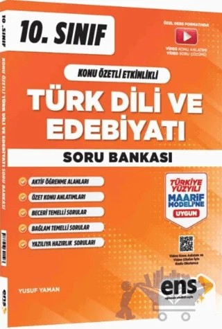 10. Sınıf Türk Dili ve Edebiyatı Konu Özetli Etkinlikli Soru Bankası – Yusuf Yaman – ENS Yayınları kitap kapağı
