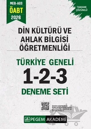 2026 MEB AGS ÖABT Din Kültürü ve Ahlak Bilgisi Öğretmenliği Tamamı Çözümlü Türkiye Geneli 1-2-3 (3'lü Deneme) – Kolektif – Pegem Akademi Yayıncılık kitap kapağı