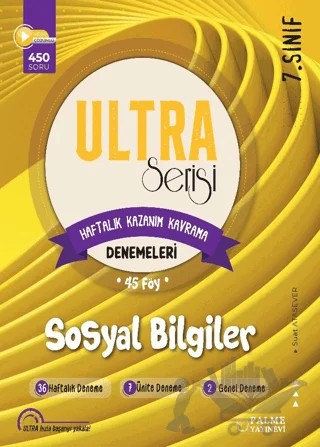 7. Sınıf Ultra Serisi Sosyal Bilgiler Denemeleri 45 Föy – Suat Atasever – Palme Yayınları kitap kapağı