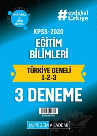 2020 KPSS Eğitim Bilimleri Türkiye Geneli (1.2.3) 3'lü Deneme Seti – Kolektif – Pegem Akademi Yayıncılık kitap kapağı