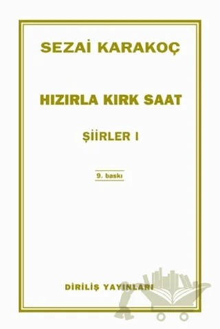 Hızırla Kırk Saat Şiirler 1 – Sezai Karakoç – Diriliş Yayınları kitap kapağı