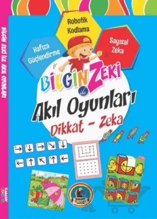 Bilgin Zeki ile Akıl Oyunları Dikkat Zeka - Mavi Seri – Kolektif – Karatay Çocuk kitap kapağı
