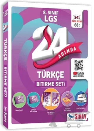 24 Adımda 8. Sınıf LGS Türkçe Bitirme Seti – Kolektif – Sınav Yayınları kitap kapağı