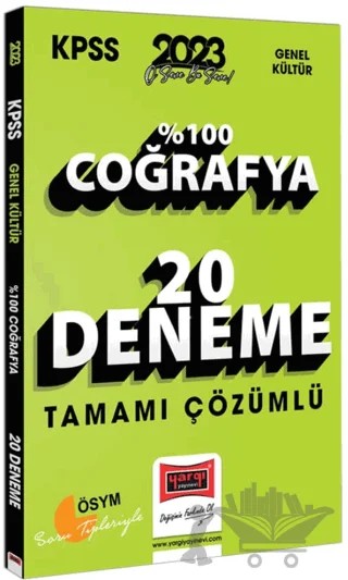 2023 KPSS Coğrafya Tamamı Çözümlü 20 Deneme – Kolektif – Yargı Yayınevi kitap kapağı