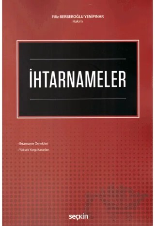İhtarnameler – Filiz Berberoğlu Yenipınar – Seçkin Yayıncılık kitap kapağı