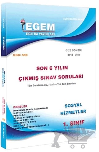 1. Sınıf Sosyal Hizmetler Son 6 Yılın Çıkmış Sınav Soruları (Kod 508) – Kolektif – Egem Eğitim Yayınları kitap kapağı