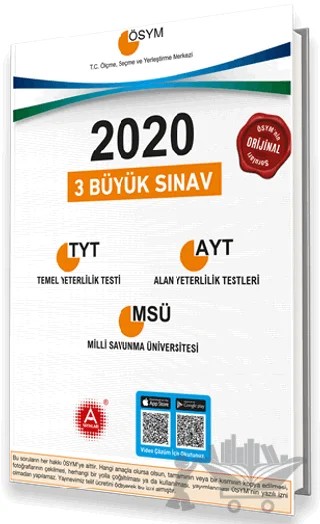 ÖSYM 2020 TYT AYT MSÜ Video Çözümlü Tıpkı Basım Orijinal Çıkmış Sorular – Kolektif – A Yayınları kitap kapağı