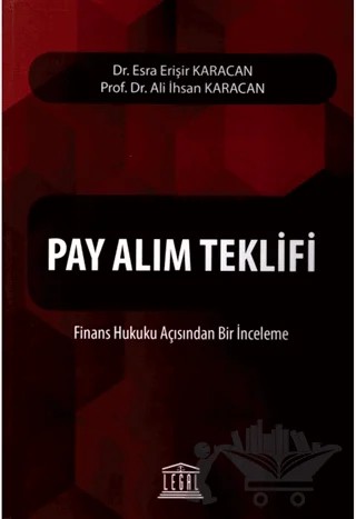 Pay Alım Teklifi – Ali İhsan Karacan, Esra Erişir Karacan – Legal Yayıncılık kitap kapağı