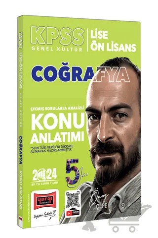 2024 KPSS Lise Ön Lisans 5Yüz Ekibi Coğrafya Çıkmış Sorularla Desteklenmiş Analizli Konu Anlatımı – Önay Çepe – Yargı Yayınevi kitap kapağı
