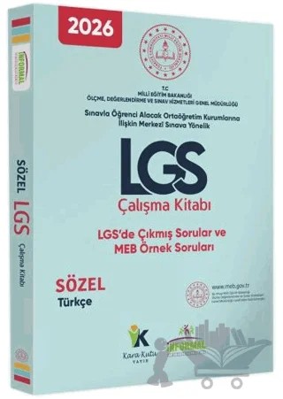 2026 8. Sınıf LGS MEB Örnek Soruları Türkçe Sözel Çalışma Kitabı – Kolektif – Karakutu Yayın kitap kapağı