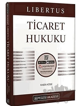 2022 KPSS A Grubu Libertus Ticaret Hukuku Konu Anlatımı – Rabia Köse – Pegem Akademi Yayıncılık kitap kapağı