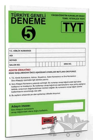 TYT Türkiye Geneli Deneme 5 – Kolektif – Yargı Yayınevi kitap kapağı