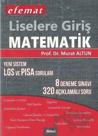 Efemat Liselere Giriş Matematik – Murat Altun – Alfa Aktüel Yayınları kitap kapağı