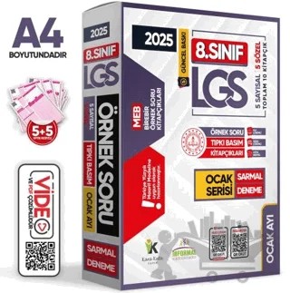 2025 8. Sınıf LGS Ocak Ayı MEB Örnek Soru Tıpkı Basım 5li Sarmal Deneme Paketi Video/PDF Çözümlü – Kolektif – Karakutu Yayın kitap kapağı