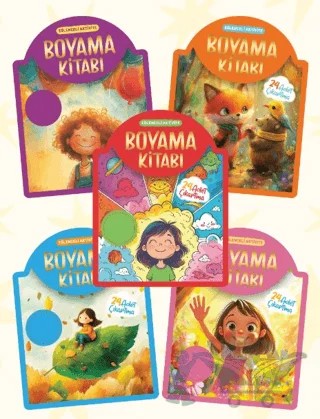 Çıkartmalı Boyama Kitabı 5'li Set – Kolektif – Kum Yayınevi kitap kapağı