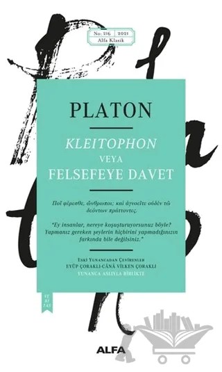 Kleitophon Veya Felsefeye Davet – Platon (Eflatun) – Alfa Yayınları kitap kapağı