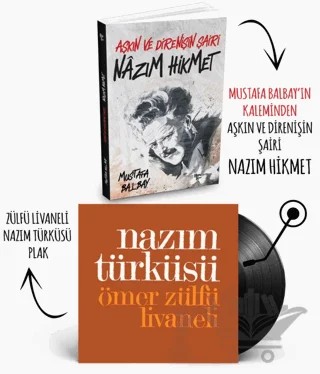 Plaklı Kitaplar - Nazım Hikmet - Nazım Türküsü Plak – Mustafa Balbay – Halk Kitabevi kitap kapağı