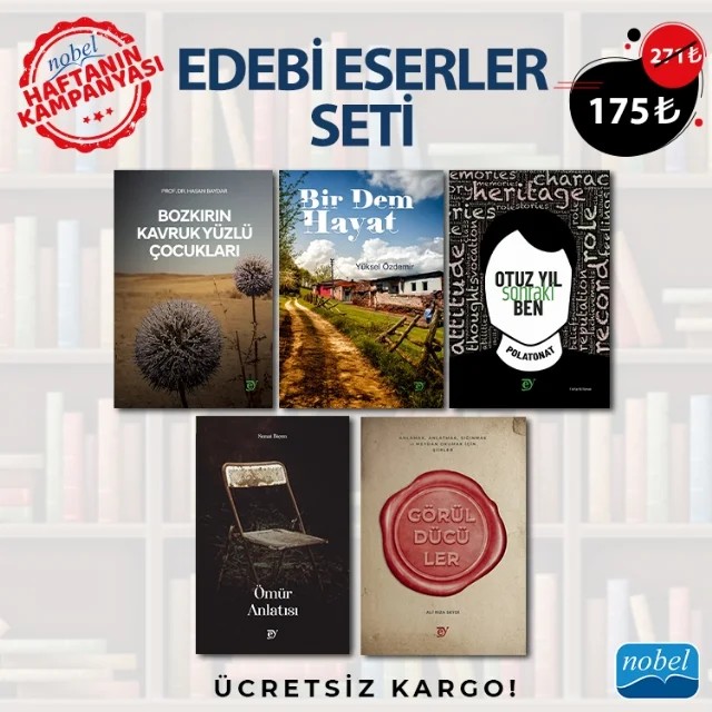 EDEBİ ESERLER SETİ – Yüksel Özdemir Hasan Baydar Polat Onat Senai Biçen Ali Rıza Seydi – Haftanın Kampanyası kitap kapağı