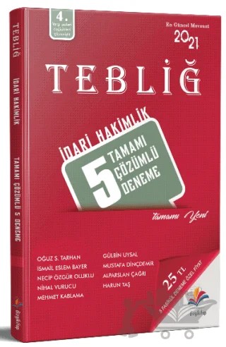 2021 İdari Hakimlik TEBLİĞ 5 Deneme Çözümlü – Kolektif – Dizgi Kitap kitap kapağı