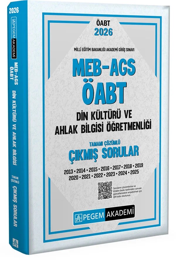 2026 MEB AGS ÖABT Din Kültürü ve Ahlak Bilgisi Tamamı Çözümlü Çıkmış Sorular – Değerli Öğretmen Arkadaşlarımız – Pegem Akademi Yayıncılık kitap kapağı