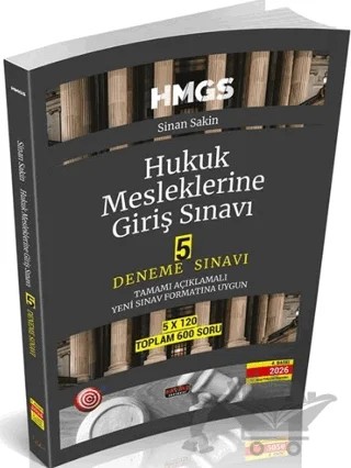 HMGS Hukuk Mesleklerine Giriş Sınavı 5 Deneme Sınavı – Sinan Sakin – Savaş Yayınevi kitap kapağı