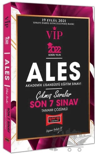2022 ALES VİP Son 7 Sınav Tamamı Çözümlü Çıkmış Sorular – Kolektif – Yargı Yayınevi kitap kapağı
