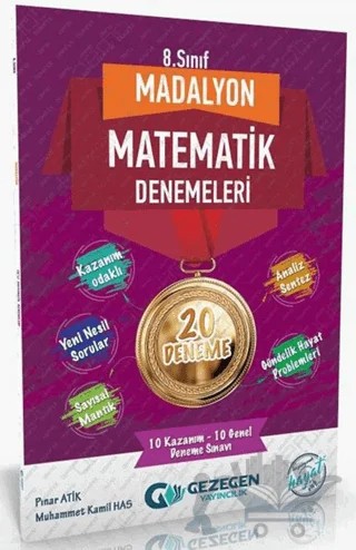 8. Sınıf Madalyon Matematik Denemeleri 20 Deneme – M. Kamil Has, Pınar Atik, Uğur Yiğiter – Gezegen Yayıncılık kitap kapağı