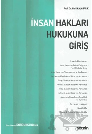 İnsan Hakları Hukukuna Giriş – Halil Kalabalık – Seçkin Yayıncılık kitap kapağı
