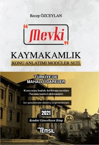 2021 Mevki Kaymakamlık Konu Anlatımı Modüler Seti - Türkiye’de Mahalli İdareler – Recep Özceylan – Temsil Kitap kitap kapağı