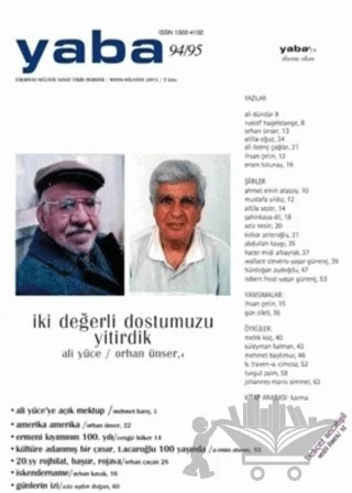 Yaba Edebiyat Dergisi Sayı: 94-95 – Yaba Dergisi Yayınları kitap kapağı