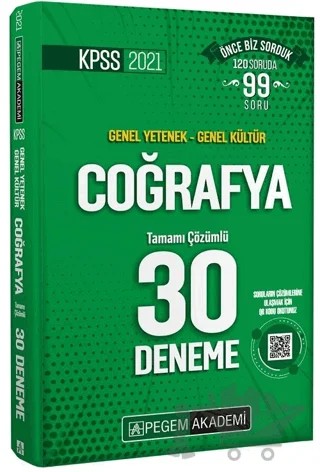 2021 KPSS Genel Yetenek Genel Kültür Coğrafya 30 Deneme – Kolektif – Pegem Akademi Yayıncılık kitap kapağı