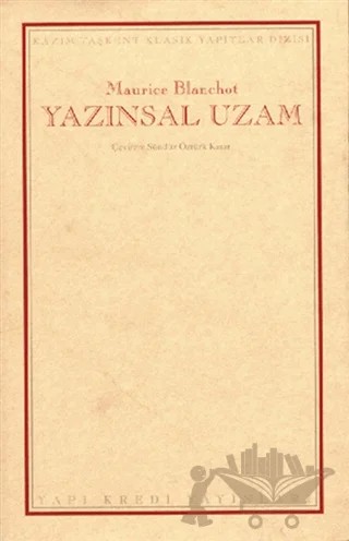 Yazınsal Uzam – Maurice Blanchot – Yapı Kredi Yayınları kitap kapağı