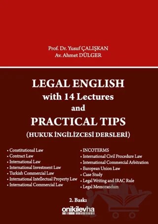 Legal English with 14 Lectures and Practical Tips – Ahmet Dülger, Yusuf Çalışkan – On İki Levha Yayınları kitap kapağı